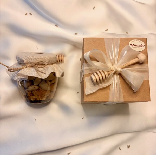 Bomboniera miele e frutta secca corda