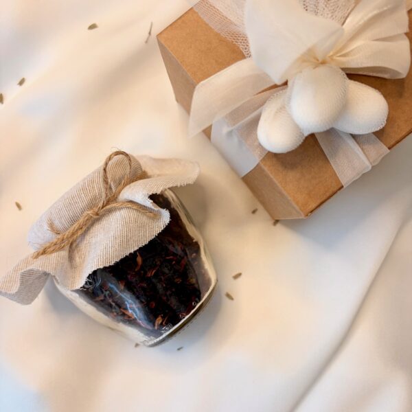 sottobosco corda + scatola con confetti tulle